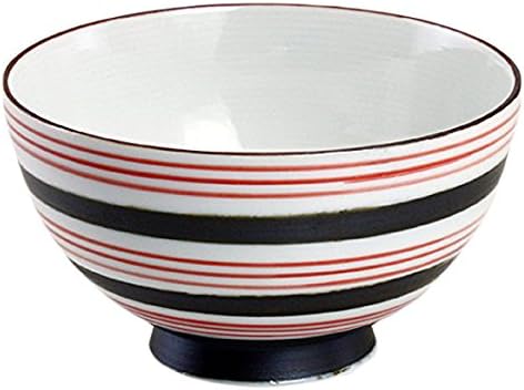 Rice Bowl, Stylish, Arita Ware Rust Line, Usukaru Chazuke (Red), Japanese Rice Bowl, Porcelain/Size (cm)), Φ4.5 x 2.5 inches (11.5 x 6.4 cm), No: 531425