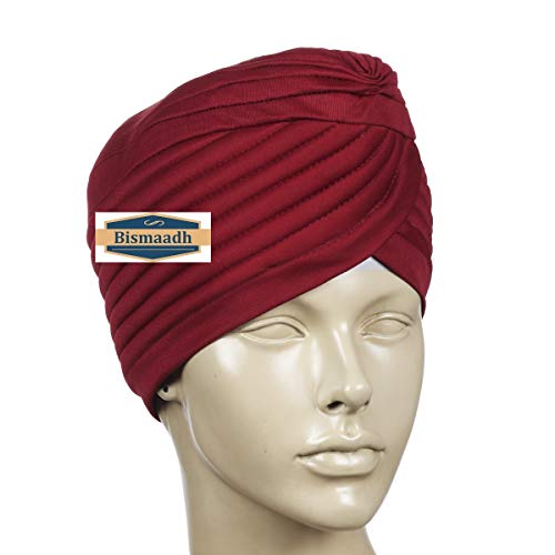 Image of BISMAADH Instant Readymade Turban for Men & Women Head Wrap Lightweight Cap Headwear Sikh Pagri