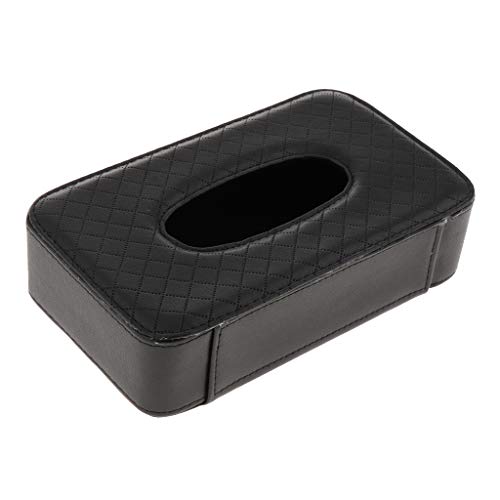 Preisvergleich Produktbild KESOTO Leder Optik Feuchttücherbox Tissuebox Kosmetiktücherbox Taschentuchspender Seidenpapier Tissue Box Halter - Schwarz