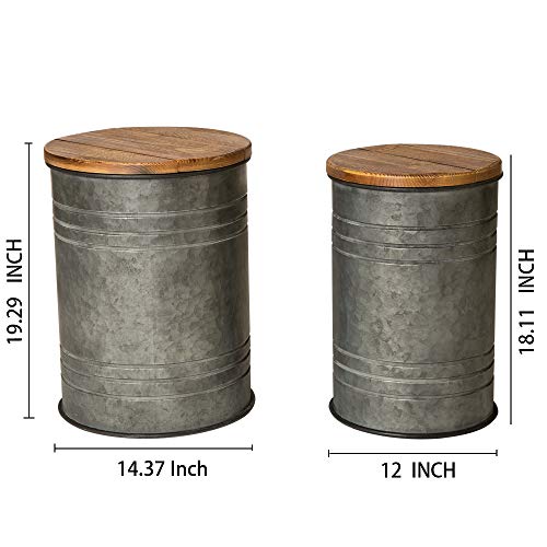 Glitzhome 1002004184 Rustic Storage Ottoman Seat Stool thumb #2