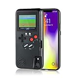 Gameboy iPhone Case Playable Gameboy Case for iPhone, Handheld Game Console Gameboy Phone Case Retro Gaming Phone Case Protective Cover with 36 Games Full Color Display (Black, iPhone XR)