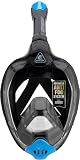 CRESSI Bali Full Face Mask Black/Blue L/XL - Maska pełnotwarzowa Bali oferuje duży obszar widzenia, pozwalając nurkującym docenić podwodny świat bez uczucia klaustrofobii, Czarny/Niebieski, L/XL