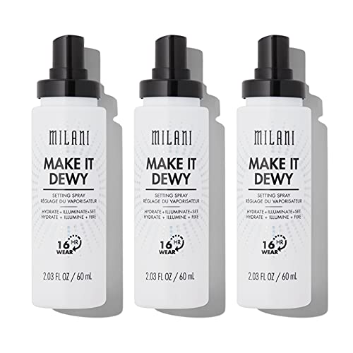 Milani Make It Dewy Setting Spray 3 in 1- Hydrate + Illuminate + Set (2.03 Fl. Oz.) Makeup Finishing Spray - Makeup Primer & Hydrating Setting Spray (3 pack)