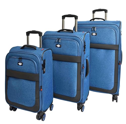 Valises souples extensibles robustes : évitez les suppléments bagages avec le set Nimbus marine
