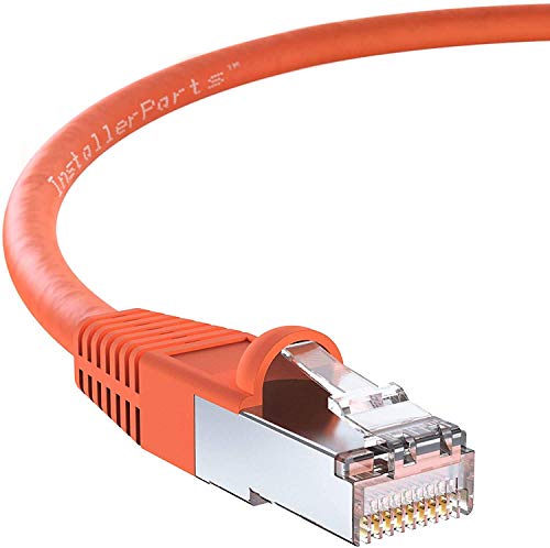 InstallerParts (5 Pack Ethernet Cable CAT6 Cable Shielded (SSTP/SFTP) Booted 15 FT - Orange - Professional Series - 10Gigabit/Sec Network/High Speed Internet Cable, 550MHZ