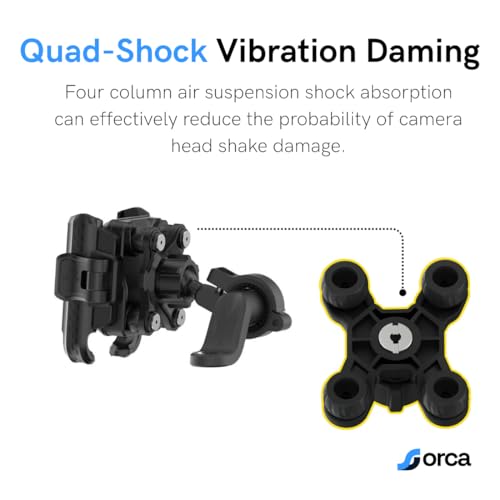 Image of ORCA M21 Pro Plus Waterproof Bike Phone Mount | Quad-Shock Vibration Dampener | Quick Release | 360 Rotatable Secure Handlebar Mobile Holder for Motorcycle & Scooter | Fits 4.7-7.2 inch Phones