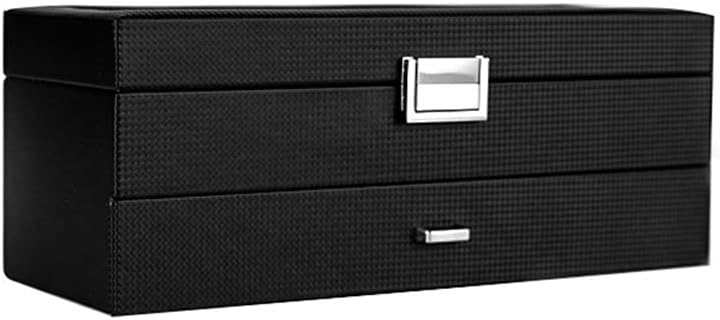 Watch Box Carbon Fiber Case Casket Wooden Display Watches Organizer Black Cabinet Layer Jewelry Storage