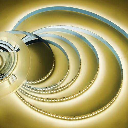 Image of AC110-130V LED Strip Lights,Dimmable 40000LM 66ft /20m SMD 2835 2400 LEDs Waterproof IP44 LED Lights Strip Ribbon, More Brightness Than Low Voltage LED Strip Lights (Warm White 3000K)