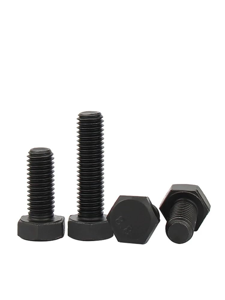M7 noir 8,8 boulons à tête hexagonale en acier pas de vis 1,0 (50,M7-1.0 x 12mm)