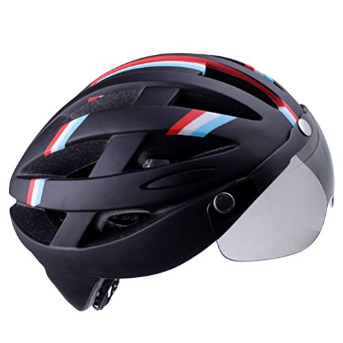 CLISPEED Capacete de Bicicleta Preto Com Ã“culos de Sol Viseira de Sol Estrada de Montanha Capacetes