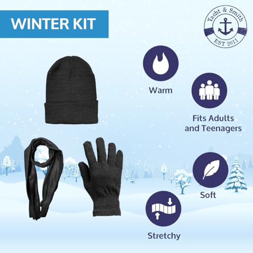 Image of 18 Piece Winter Set - Hats Gloves Scarves, for Men & Women, Bulk Cold Weather Kits