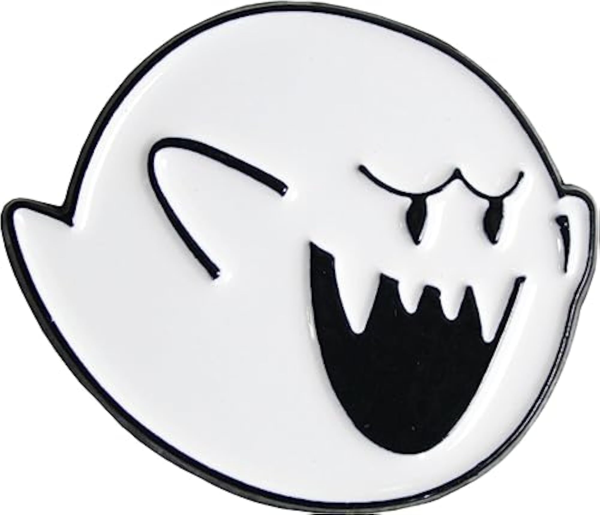 White Video Game Ghost Character Enamel Pin