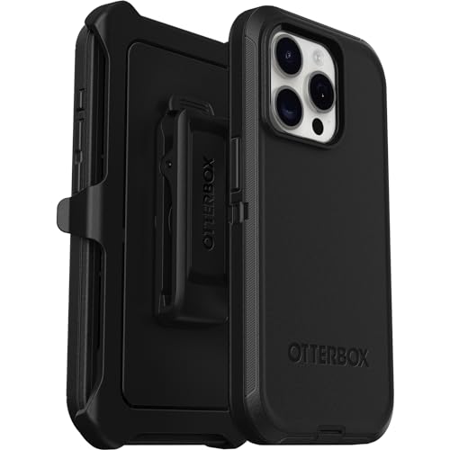 OtterBox iPhone 15 Pro (Only) Defender Series Case - Black, screenless, Rugged & Durable, with Port Protection, Includes Holster Clip Kickstand by OtterBox - Image 6