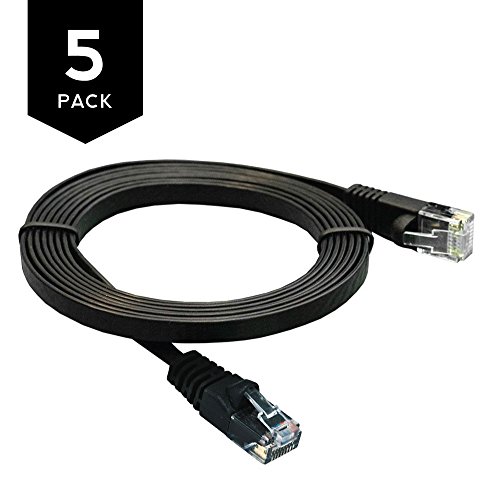 Cable de red plano Cat6 1 FT con RJ45 (pack 5) miniatura 2