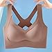 Women's Seamless Sports Light Support Comfy Bralettes Fitness Yoga Bra Wireless Solid Breathable Workout Tank Tops Bra Khaki