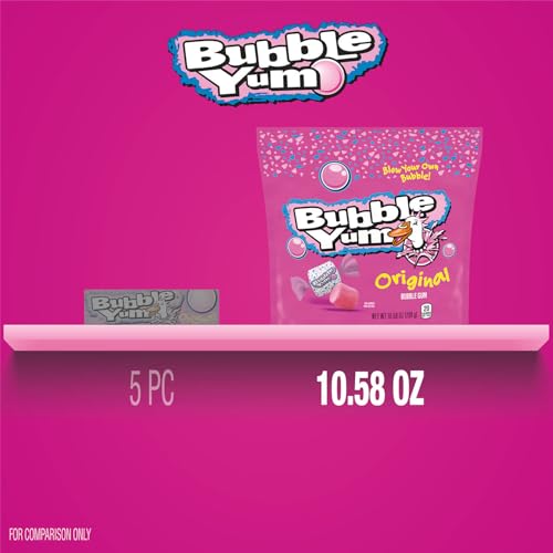 BUBBLE YUM Original Bubble Gum Bag, 10.58 oz | Original Flavor Bubble Gum Pieces, Individually Wrapped for Birthday Parties, Road Trips, Desk Drawers and Sweet Treats - image 4