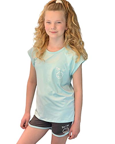 Image of Girls Short Sets with Athletic Shorts and Workout Tops Quick Dry Athletic Clothing Sets 6-13 Years