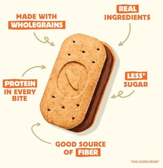 Olyra Dark Chocolate Sandwich Breakfast Biscuits, Healthy Snacks for Adults and Kids, Low Sugar, High Fiber, Vegan Organic Cookies, with Ancient Greek Grains, USDA Certified Organic, Non GMO, 12 Packs