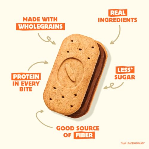 Olyra Dark Chocolate Sandwich Breakfast Biscuits, Healthy Snacks for Adults and Kids, Low Sugar, High Fiber, Vegan Organic Cookies, with Ancient Greek Grains, USDA Certified Organic, Non GMO, 12 Packs