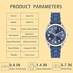 Women's Water Resistant Watch, Stylish Silicone Strap for Women's Wrists 5IN-7IN, 36MM Dial with Arabic Numerals Easy to Read - Image 4