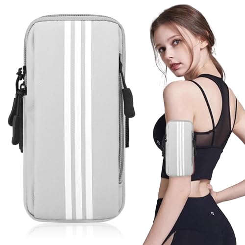 Risipu Grau Sportarmband für Handys unter 6,7 Zoll