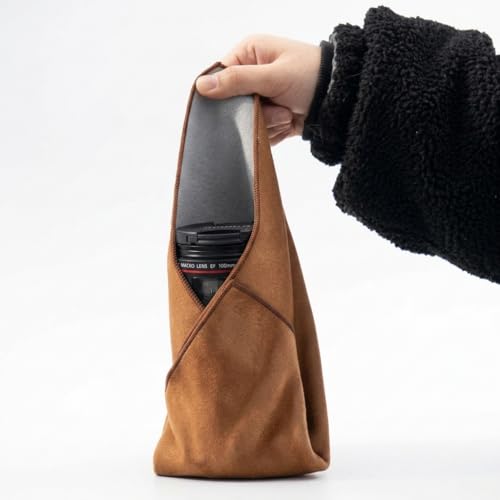 Image of ZORBES Camera Lens Wrap Cloth Protective Cover, Self Folding Camera Wrap with Soft Microfiber Lining, 45x45cm Anti Scratch DSLR Mirrorless Lens Protector Cloth for Camera Body, Lens & Gear, Brown