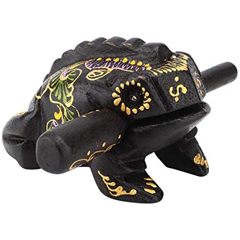 Tissting 2.4 * 1.6inch Percussion Instruments Wooden Frog,Wooden Frog Musical Instrument Cute Desktop Ornaments Home Ornament, Gift for Elderly and Kids Cover