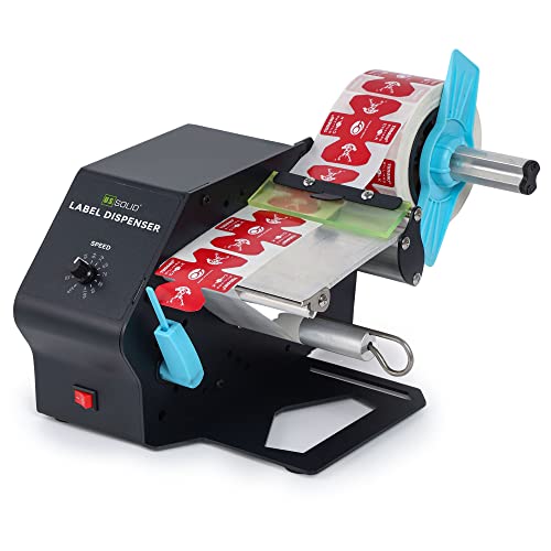 U.S. Solid Automatic Label Dispenser for Rolls and Fanfold Labels - Translucent and Opaque - Adjustable Speed - Core Sizes 1", 1.5", 3" - Width 0.2-3.15 in - Length 0.2 in-∞ by U.S. Solid - Used condition - US$149.08