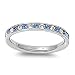 Stainless Steel Eternity Blue and Clear Cz Wedding Band Ring 3mm (3,4,5,6,7,8,9,10) Comes with Free Gift Box (8)