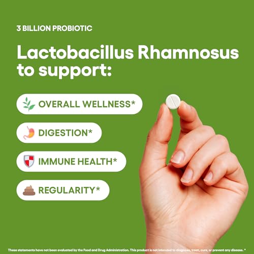 Lactobacillus Rhamnosus Probiotic Supplement 240 Tablets 3 Billion CFU Probiotics for Men & Women Supports Intestinal Digestive & Gut Health (240, Lactobacillus Rhamnosus)