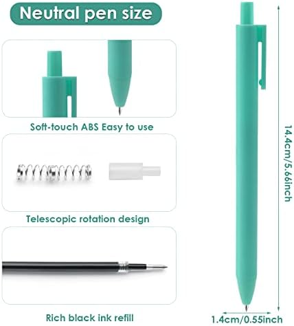 cobee Retractable Black Gel Ink Pens, 5 Pcs 0.5mm Point Rollerball Pens Fine Ballpoint Pen Black Ink Pens Smooth Writing Pens Rolling Ball Gel Pens for Writing Journaling School Office
