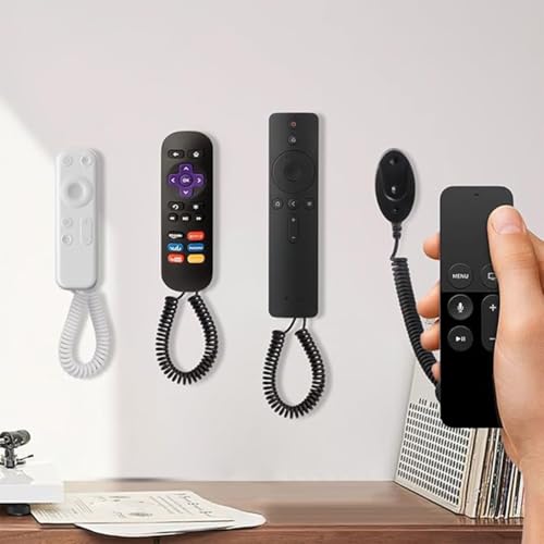 Ieron 2 Stück magnetische Fernbedienungshalter mit Federseilen, sichere Befestigung von Fernbedienungen und kleinen Gegenständen, Verlustschutz, schnelle Adsorption, ausziehbare Feder