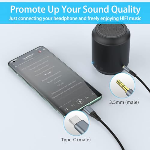 Cable tipo C a audio auxiliar de 3,5 mm para escuchar música del móvil en el coche 2m 4