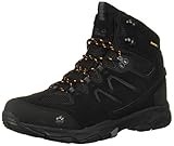 Sohle : Gummi Jack Wolfskin MTN Attack 6 Texapore Mid M, wasserdichte & atmungsaktive Wanderschuhe für Herren, Schwarz (Black/ Orange 6048) ,42.5 EU