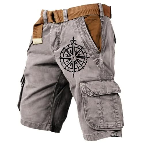 Short cargo d'été léger en coton ample pour homme