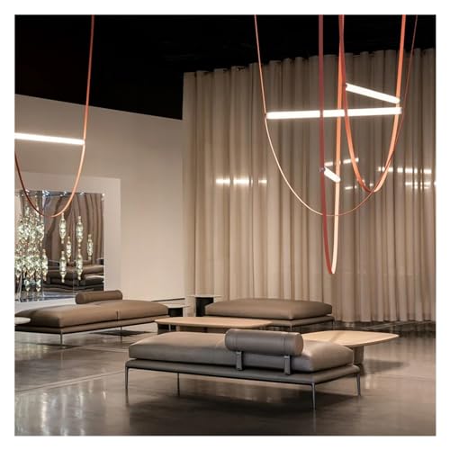 Lustre lampe à pendentif LED cuir pour illuminer une table à manger - 3