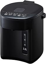 simplus 電気ポット 省エネモード 保温 マイコン式 大容量 ポット カルキ抜き 空焚き防止 温度調節 SP-PD22 電気ポッド シンプラス (ブラック, 2.2L)