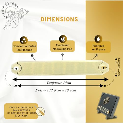Amour Éternel Ewige Liebe, personalisierte Grabtafel mit Gravur | Inschrift für Trauertafel | Personalisierte gravierte Plakette | Personalisierte Trauertafel (Freundschaftserinnerung)