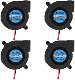 AEDIKO 4pcs 5015 Cooling Blower Fan 3D Printer Fan DC 24V Dual Ball Bearing 50x50x15mm 0.17A Turbo Cool Fan