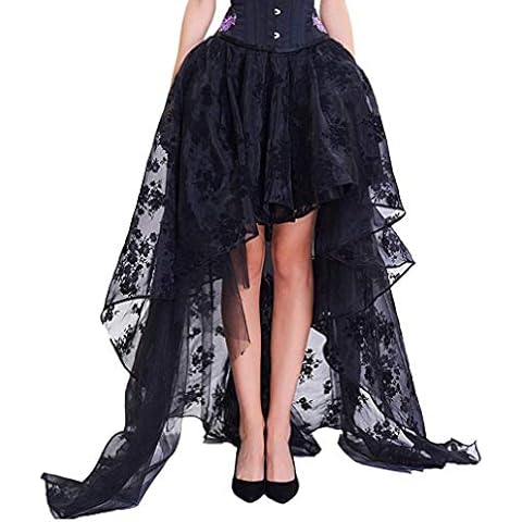 COSWE Faldas para mujer, punk negro irregular Cover