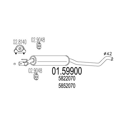 MTS 01.59900 Marmitta centrale