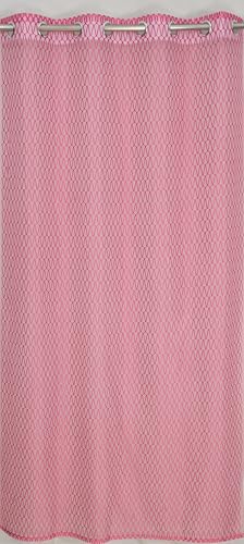 Image of HOME UTSAV Premium Sheer Net Curtain for Window 5 Feet | Transparent Net Fabric with Geometric Design | Pack of 1, Pink