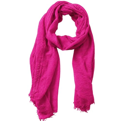 Image of Lightweight Cotton Blend Scarf for Women Men | Large,Breathable,Thin,Soft,Crinkle Scarf,Hijab Head Wrap,NeckScarf,Everyday,Travel Scarf,Summer Dress Scarves Holiday Gift