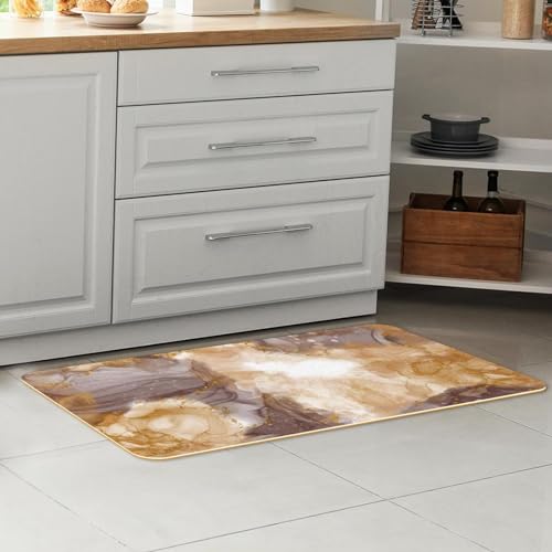 Tapetes de cocina de lujo dorados con purpurina: juego de 2 piezas lavables y antideslizantes 7
