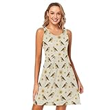 decor gift Vestido corto sin mangas con cuello redondo y cuello redondo Sparrow Sun Off White, Gorrión Sun Off White, XXL