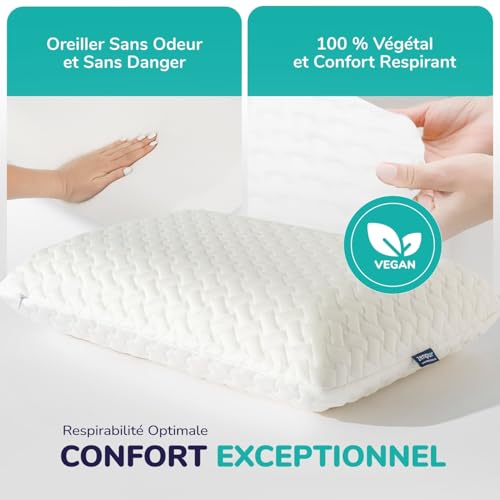 Oreiller cervical mémoire de forme bambou 40x60 ZenPur
