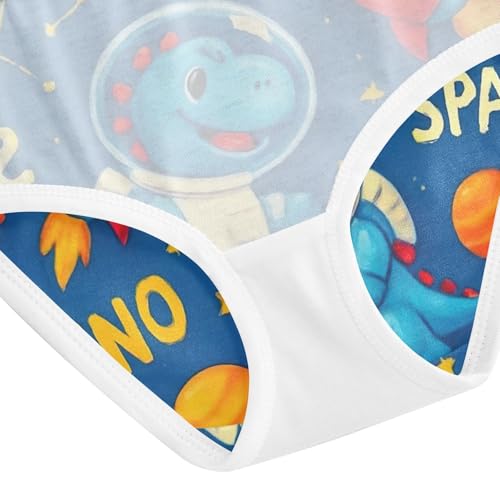 Cute Dinosaurs Space Blue Girls Panties, Toddler Girl Briefs, Cotton Underwear for Girls, 2–8 Years4