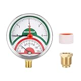 Thermo-Manometer, 3 Zifferblatt, 0-4Bar/120°C, schwarzes Stahlgehäuse, G1/2 Unteranschluss