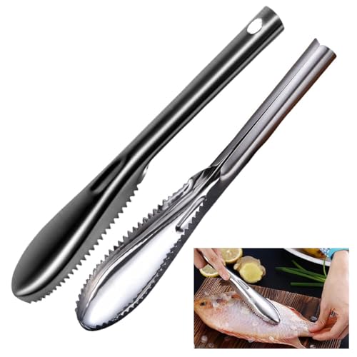 2Pcs Fish Scaler, Fish Scaler Remover for Quick & Easy Fish Scaling Cleaning, Fish Descaler Tool Fish Scraper Peeler Scraping, Reliable Fish Scraper Fish Cleaner Tool for Fish Scaling Cleaning