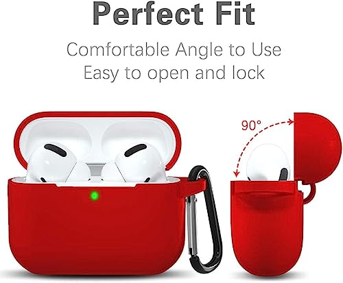 Image of EDNITA Airpods Pro 2 Case Compatible with Airpod 2 Pro & Airpods Pro, Earphone Case Cover Keychain | Shock Ressitant Full Protection LED Visible (Red)